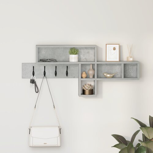 VidaXL Vje&amp;scaron;alica za kapute na zidu Betonska siva 100 x 12 x 43.5 cm Slike