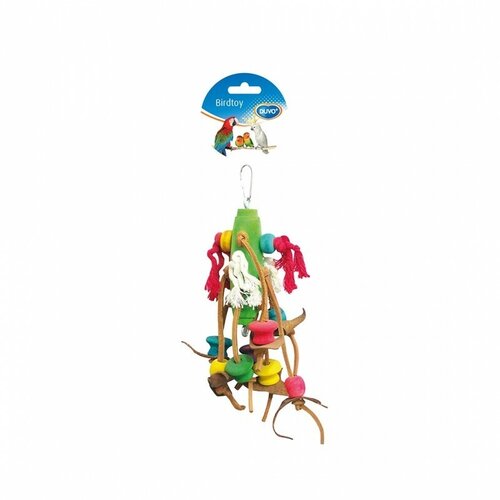 Duvo Igračka za ptice Rope With Colorful Cubes & Leather Cene
