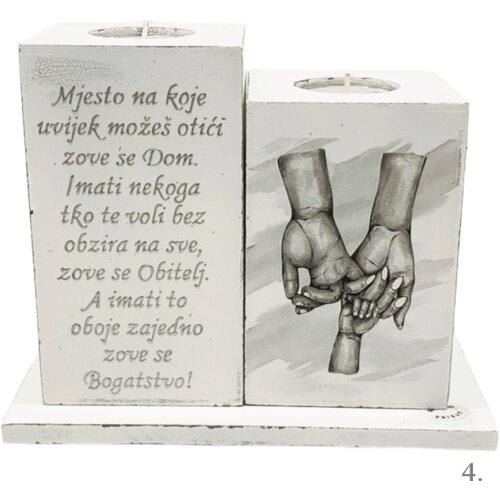  Drveni svijećnjaci – poklon za obitelj, godišnjicu i rođendan - 4. - 009 Cene