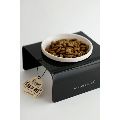 Paws &amp;amp; Whiskers Set posuda za hranu za kućne ljubimce 2 komada, crne boje Slike