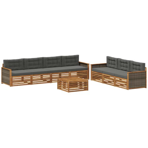 vidaXL Zunanja garnitura za sedenje 8 pcs Naravna in antracitna, (5000281283) Cene