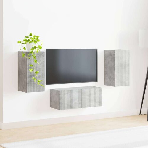 Komplet TV omaric 6 pcs Betonsko siva Konstruiran les - - Siva - 96.31 - 98 x 31 x 29,5 cm - 2025-vidaXL-Uvoz_2 Slike