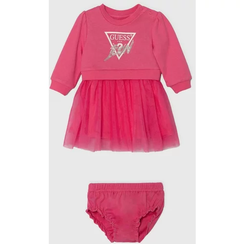 Guess Obleka za dojenčka roza barva, A4YK03 KB8R0