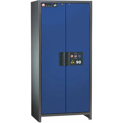 asecos Ognjevarna industrijska omara za nevarne snovi tipa 90, VxŠxG 1955 x 900 x 615 mm, vrata encijan modra