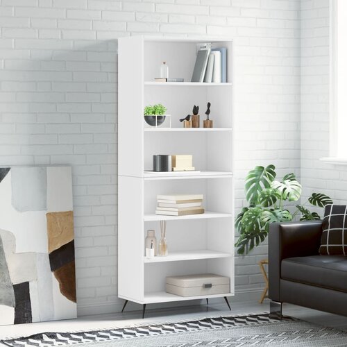  Visoka komoda bijela 69,5 x 32,5 x 180 cm od konstruiranog drva Cene