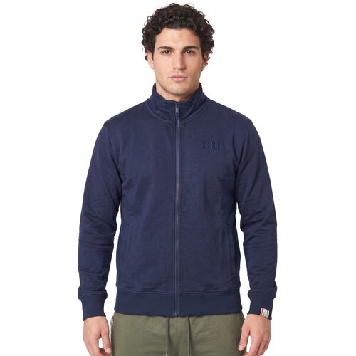 Leone 1947 Flis Man Full Zip High Collar Small Logo Modra Slike