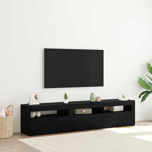TV ormar 2 pcs Crni hrast 180 x 35 x 40 cm Konstruirano drvo Cene