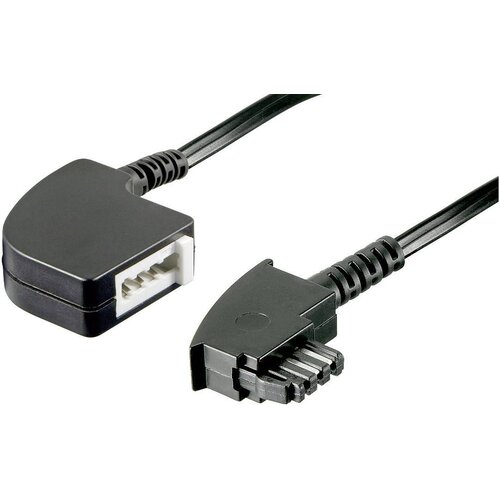 Basetech kabelski podalj&amp;scaron;ek za analogni telefon [1x tae-f-vtič - 1x tae-f-vtičnica] 6 m črne barve (20411116) Slike