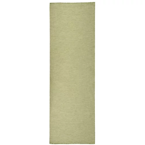 vidaXL Vanjski tepih ravnog tkanja 80 x 250 cm zeleni