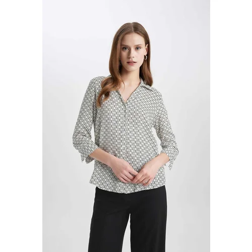 Defacto Regular Fit Long Sleeve Patterned Shirt