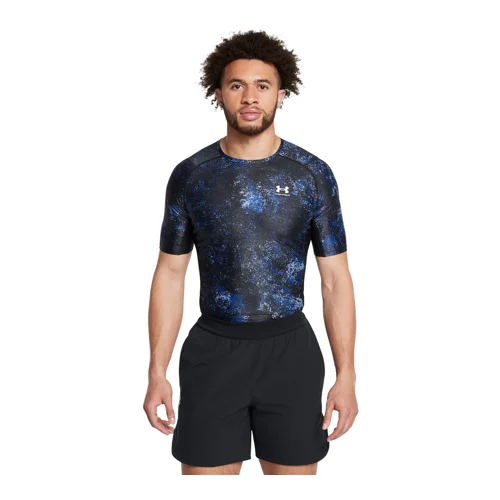 Under Armour UA Shirt HeatGear Iso-Chill Printed SS, Tech Blue/White - XL, (21582117)