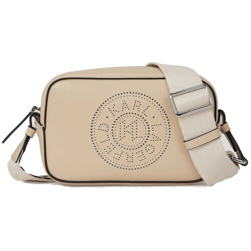 Karl Lagerfeld Torbe CIRLCE CAMERA BAG PERFORAT Bež Cene