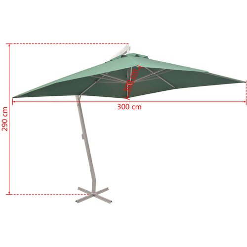  suncobran 300 x 300 cm s aluminijskim stupom zeleni Slike