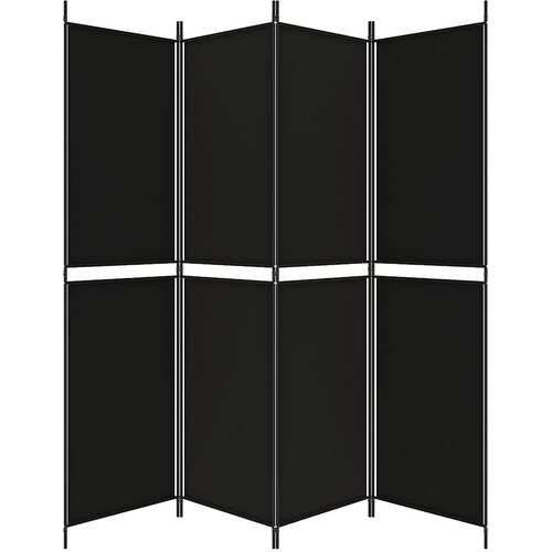  pregrada s 4 panela crna 200 x 200 cm od tkanine Slike