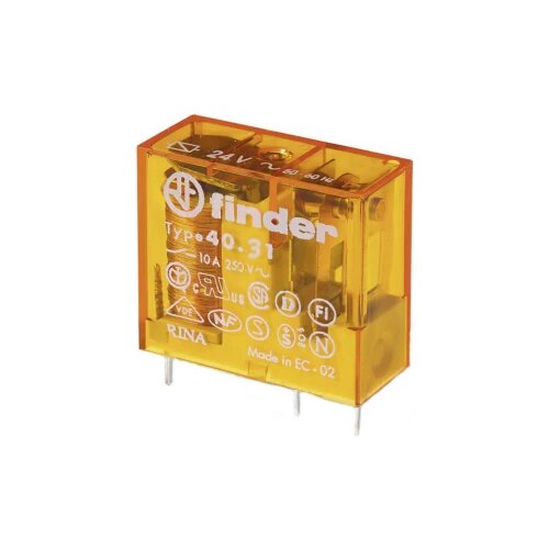 Finder 40.31.8.024.0000 Relej za tiskane pločice 24 V/DC 10 A 1 prebacivanje 50 ST Tray Slike