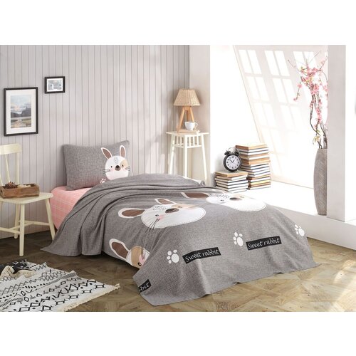 Hanah home set Single prekrivač Tavşancık, 160x235cm, Siva Slike