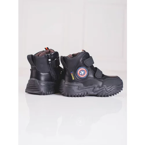 SHELOVET High boy ankle boots with Velcro black