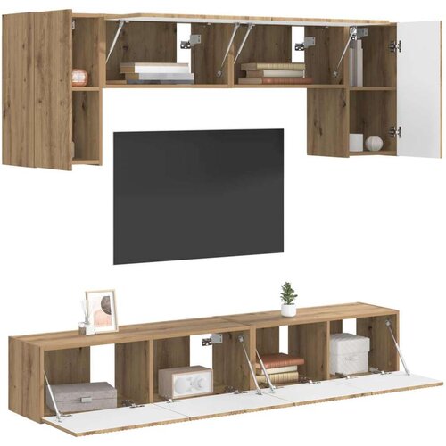  Set TV komoda Zidne 5 pcs Betonski sivi Konstruirano drvo Slike