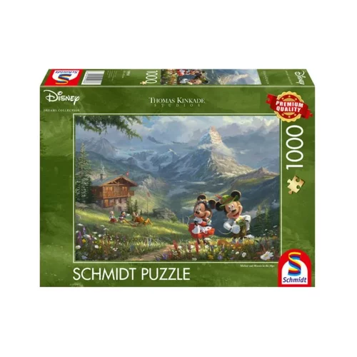 Schmidt Spiele Puzzle - Mickey & Minnie v Alpah, 1000 delov