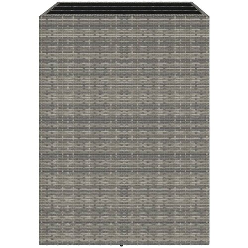  Barski stol sa staklenom pločom sivi 105x80x110 cm poliratan Slike