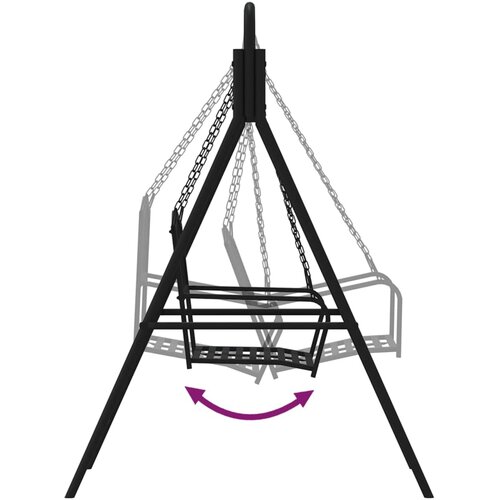  Klupa za ljuljanje 124 cm crna čelična Slike