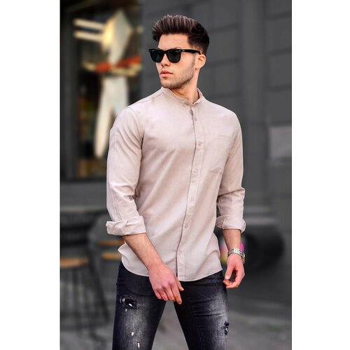 Madmext Shirt - Beige - Fitted Slike