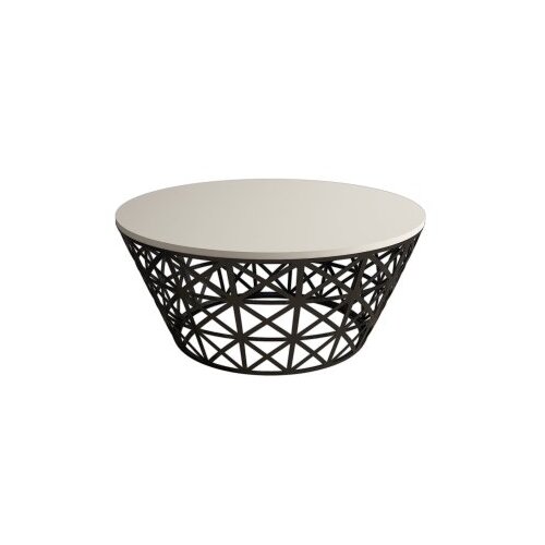  Club stolić Style metalni porculan 90x90x38cm krem-crni Slike