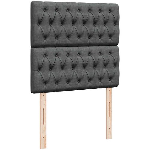 VidaXL otomanski okvir kreveta s madraca tamnosivi 90x200cm od tkanine Slike
