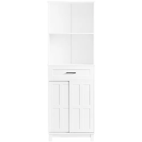 SoBuy visoka kopalniška omarica z 2 vratoma v beli barvi v skandinavskem slogu, (21123446)