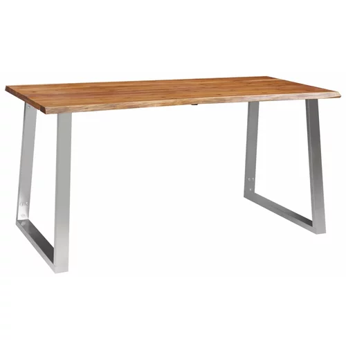 In blagovaonski stol 160 x 80 x 75 cm od bagremovog drva i čelika