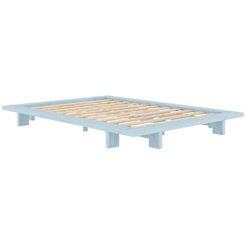Karup Design Svetlo modra zakonska postelja iz masivnega bora z letvenim dnom 140x200 cm Japan &amp;ndash; Slike