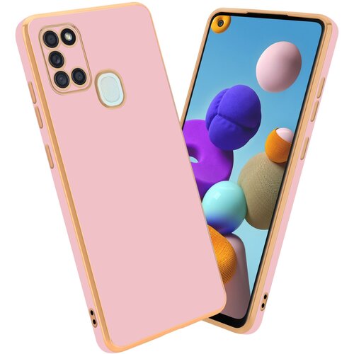Cadorabo Ohi&scaron;je, združljiv s Samsungom v sijajnem roza - zlati - za&scaron;čitni pokrov iz fleksibilnega silikona TPU in z za&scaron;čito pred kamero, (20596596) Cene