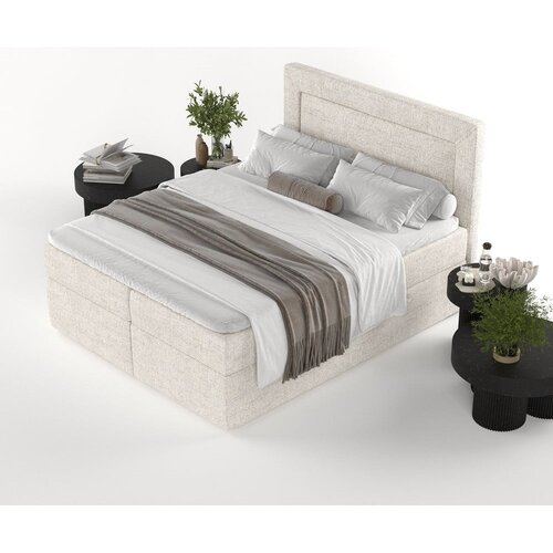Maison de R&amp;ecirc;ve Kremno bela boxspring postelja s prostorom za shranjevanje 200x200 cm Imagine &amp;ndash; Slike