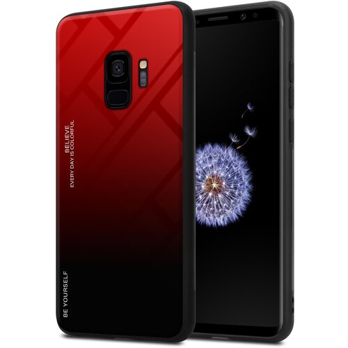  Ohi&scaron;je, združljiv s Samsungom v rdeči barvi - črni - dvobarvni za&scaron;čitni pokrov iz silikona TPU in hrbta iz kaljenega stekla, (20573636) Cene