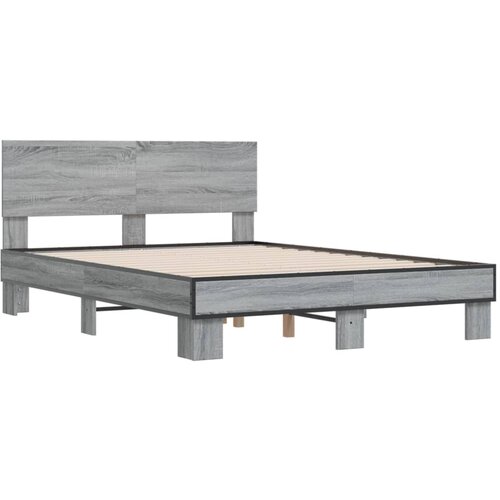 VidaXL Okvir za krevet boja hrasta 120x190cm konstruirano drvo i metal Slike