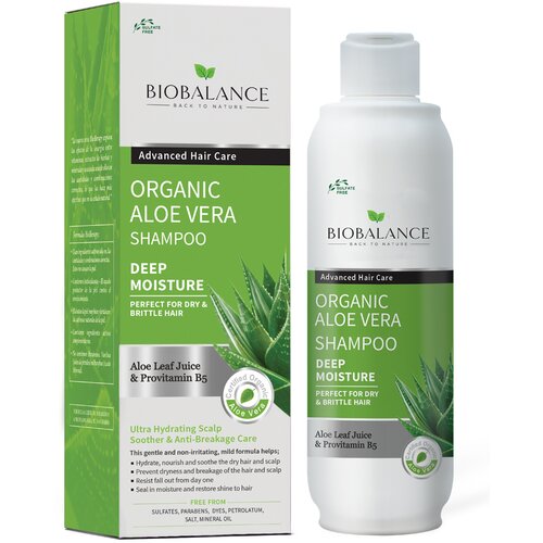 BIOBALANCE Organic Aloe Vera Shampoo for Dry & Brittle Hair 330 ml Cene