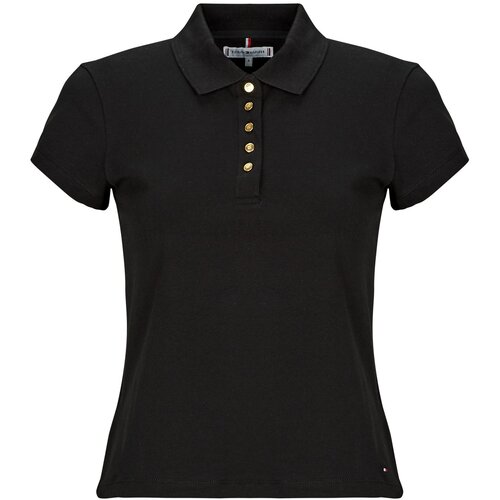 Tommy Hilfiger Polo majice kratki rokavi GOLD BUTTON SLIM SS POLO Črna Slike