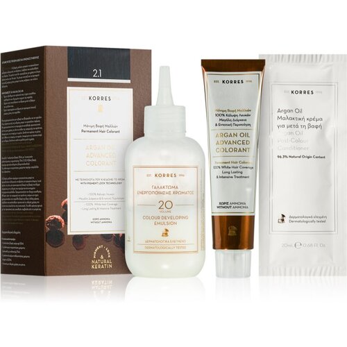 Korres Argan Oil permanentna barva za lase z arganovim oljem odtenek 2.1 Blue Black 50 ml Slike