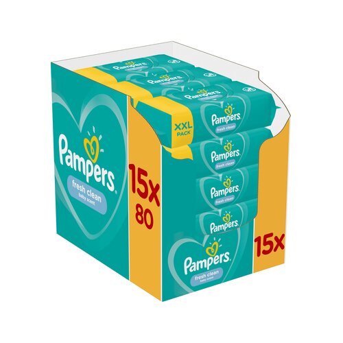 Pampers Vlažne maramice Fresh clean 15x80 komada Slike