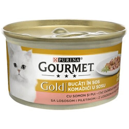Gourmet Gold komadići U Sosu Duo Piletina I Losos - 85 g Slike
