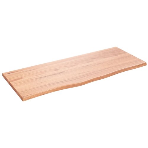  Zidna polica svjetlosmeđa 100x40x2 cm od obrađene hrastovine Slike
