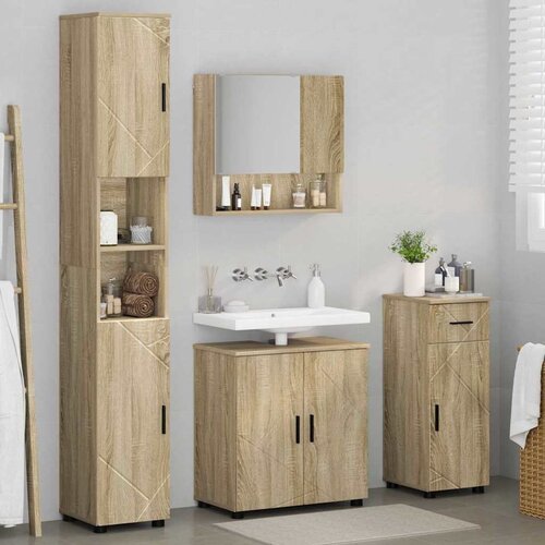  Set namje&amp;scaron;taja za kupaonicu 4 kom. Sonoma hrast 61 x 35 x 64 cm Slike