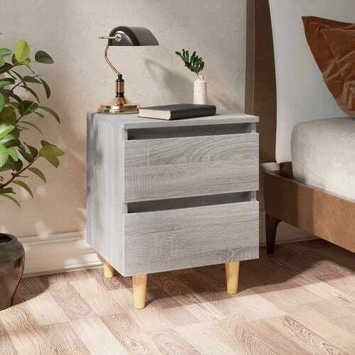 vidaXL noćni ormarići s drvenim nogama 2 kom sivi hrast 40x30x50 cm Cijene