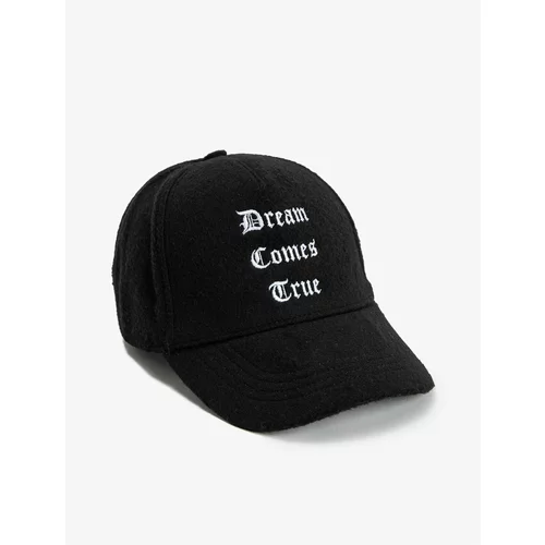 Koton Cap Hat Slogan Embroidered Wool Blended
