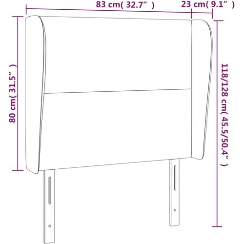  Uzglavlje s u&amp;scaron;ima smeđesivo 83 x 23 x 118/128 cm od tkanine Slike