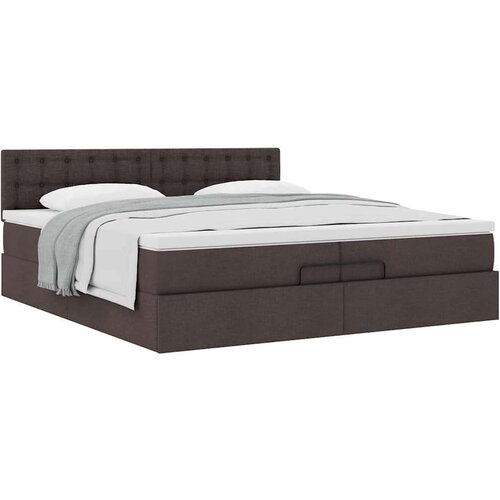 vidaXL Otomanski krevet s madracem tamnosmeđi 200x200 cm tkanine Cijene