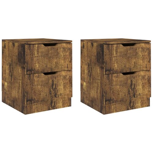 Maison Chic Dvo delni komplet Nočne omarice - Nočne mize dimljeni hrast 40x40x50 cm inženirski les, (21689298) Slike