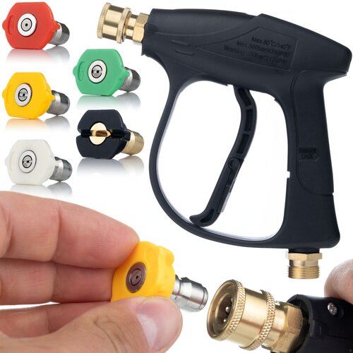 Rosfix komplet pištole za tlačni čistilec 4350PSI 22MM + komplet 5 šob za tlačni čistilec (0°, 15°, 25°, 40°, 60°), (21739183) Cene