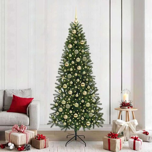vidaXL Umestno božično drevo med 300 LED Zelena 210 cm PE in PVC Cene