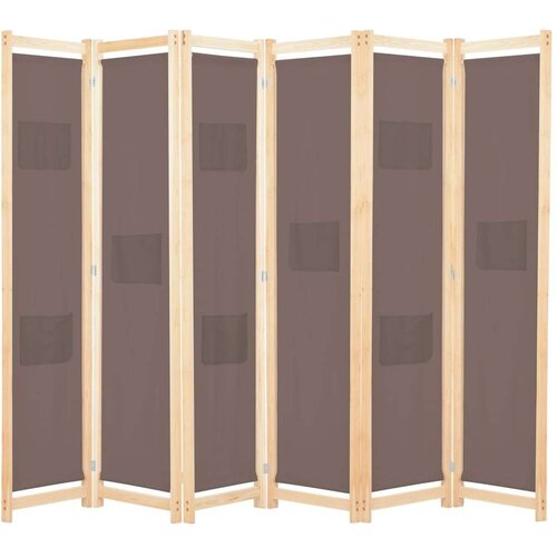 vidaXL Sobna pregrada sa 6 panela od tkanine 240 x 170 x 4 cm smeđa Cijene